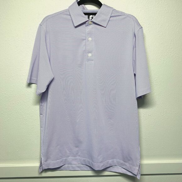 Footjoy FJ Mens Blue Red Striped Approx Large Golf Polo Tshirt - Picture 1 of 10
